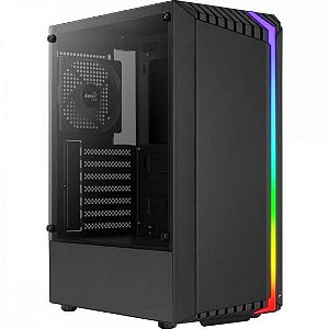 Gabinete Gamer Aerocool Bionic Preto RGB Lateral Vidro [F002]