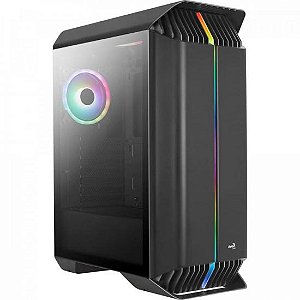 Gabinete Gamer Aerocool Gladiator Preto RGB Lateral Vidro [F002]