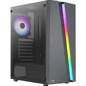 Gabinete Gamer Aerocool Blade Preto RGB Lateral Vidro [F002]