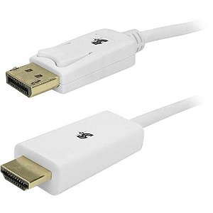 Cabo Displayport Para HDMI 2M Com Trava Branco 5+ [F002]