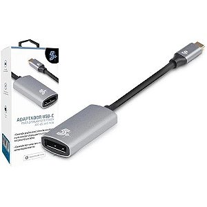 Adaptador USB-C Para DispalyPort Femea 4k 60hz 5+ [F002]