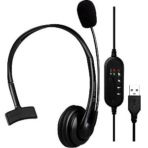 Headset Office Fortrek FK 731A USB Preto [F002]