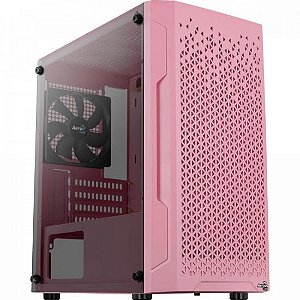 Gabinete Gamer Aerocool Trinity Mini Rosa Lateral Vidro [F002]