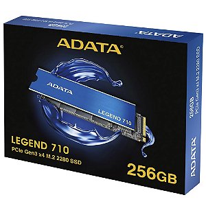 SSD ADATA Legend 710, M.2, PCIe 3x4, NVMe, Leitura 2400MB/s, Gravação 1800MB/s, ALEG-710
