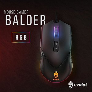 Mouse Gamer Evolut BALDER Usb Led RGB 7000 DPI 7 Botões EG-107