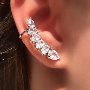 Brinco ear cuff cristal
