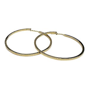 Brinco argola fechada fio quadrado 4 cm