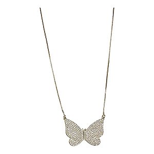 Colar borboleta cravejado