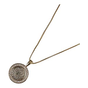 Colar medalha pai nosso com zircônias