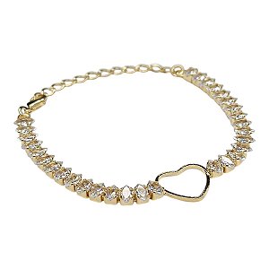 Pulseira baguetes coração vazado