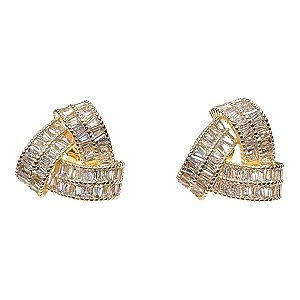 Brinco triangulo baguetes