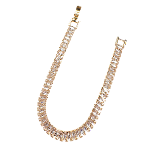 Pulseiras baguetes zircônia cristal