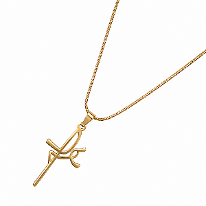 Colar fé dourado