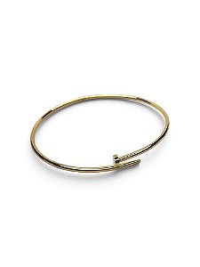Colar choker aro prego com fecho aço dourado