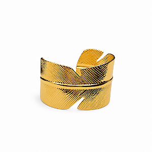 Bracelete pulseira folha dourado