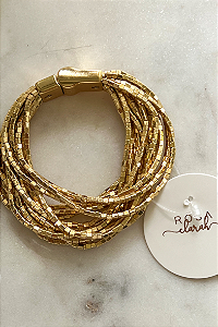 Pulseira Dourada Canutilhos 14 tiras