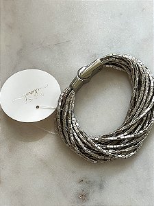 Pulseira Ródio Canutilhos 14 tiras