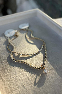 Composição de Colares com Pingente Cristal