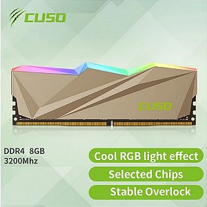Memória Ram 8 (1x8gb) ddr4 3200mhz Cuso com RGB para Desktop