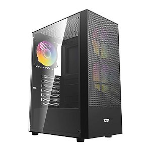 Gabinete Gamer Aigo A290 Mesh c/ 3 fans rgb Lateral Vidro Psu Cover