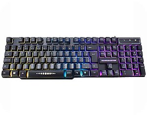Teclado Gamer Semi-Mecânico Kmex KM52 Abnt Leds rgb