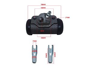 CILINDRO DE FREIO DA RODA ESQUERDO EMP. 2,0-2,5T CHINESA HANGCHA XC XD4 2,0-3,5T-TCM T6/N5/Z5-TOYOTA 6FG/D / STILL CLX R