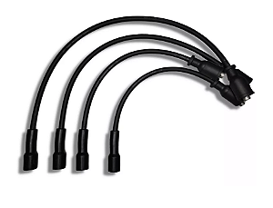 JOGO DE CABOS DE VELA (04 CABOS) PRETO MOTOR NISSAN K21/K25/H15/H20/H25/K15