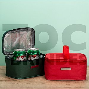 Bolsa térmica 2,6 Litros, em nylon, com alça para mão, com revestimento térmico