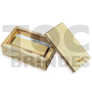 Pen drive e estojo em bambu, ecológico, tampa imantada e berço em espuma, com armazenamento de 4GB, 8GB, 16GB ou 32GB