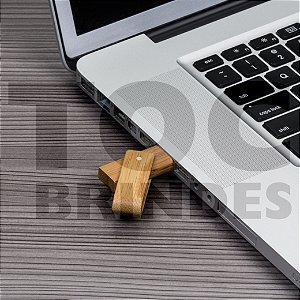 Pen drive em bambu, ecológico, giratório, com armazenamento de 4GB, 8GB, 16GB ou 32GB