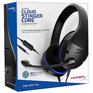 Headset gamer Hyperx - Cloud Stinger Core - Preto e Azul, Indispensável para jogos de console