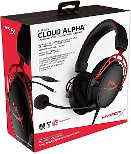 Headset Gamer Hyperx - Cloud Alpha - Preto e Vermelho