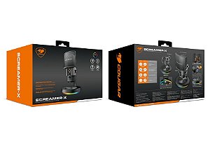 Microfone Cougar - Screamer-X - RGB, Captador condensador, Hub Integrado