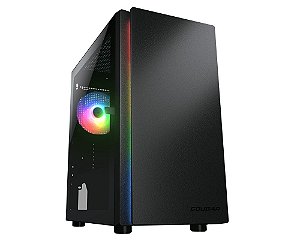 Gabinete gamer Cougar - Purity Black - RGB, Vidro temperado, MicroATX