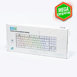 Teclado gamer APlus Tech - Barak White - Rainbow, Red Switch, ABNT2