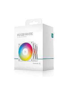 Kit Cooler DeepCool - FC120 White - RGB, 3x120mm, Interconexão, PBT