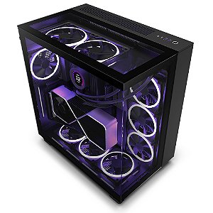 Gabinete gamer NZXT - H9 Elite Black - Dual Chamber, Vidro temperado, RGB e controlador de ventilador