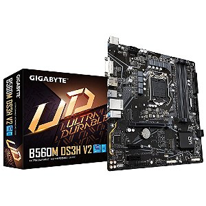 Placa mãe Gigabyte - B560M DS3H 2V - LGA 1200, DDR4, M.2, PCIe 4.0, USB-C