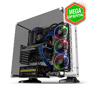 Gabinete gamer Thermaltake - Core P3 TG Snow Edition - ATX, Vidro temeprado