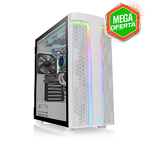 Gabinete gamer Thermaltake - H590 TG Snow ARGB - Mid Tower, Vidro temperado, ARGB