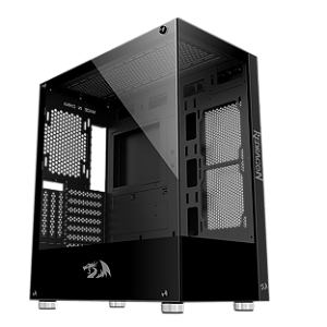 Gabinete gamer Redragon - Reflect Black - Mid tower, ATX, Vidro temperado