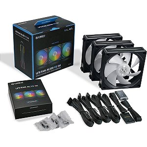 Kit cooler Lian Li - Uni Fan AL120 V2 Black - 3x120mm, RGB, Controladora