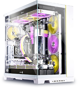 Gabinete gamer Lian Li - O11 Dynamic EVO XL White - Full Tower, RGB, Vidro temperado, Modo reverso, Montagem de placa de vídeo vertical