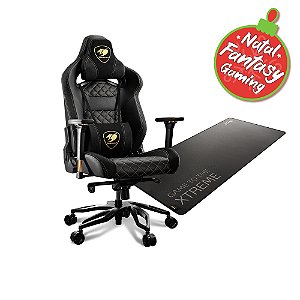 Cadeira de escritório Cougar Armor Titan Pro gamer ergonômica preta e royal  com estofado de couro sintético y suede