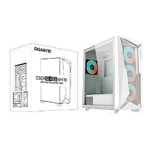 Gabinete gamer Gigabyte - Aorus C301 Glass V2 White - RGB, Mid Tower, Vidro temperado