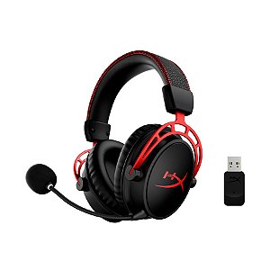 Headset gamer HyperX - Cloud Alpha Wireless - DTS Spatial Audio, 300 horas de bateria, Drivers Dual Chamber, Microfone removível