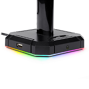 Suporte para Headset Redragon - Scepter PRO Lunar White - RGB, Hub USB integrado