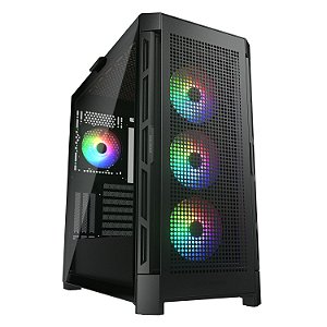 Gabinete gamer Cougar - Duoface Pro Black - Mid Tower, RGB, E-ATX, Painel Frontal intercambiável