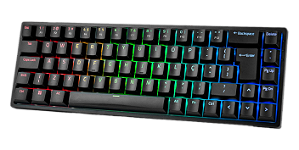 Teclado Akko - 3068B Plus Black - ABNT2, RGB, Wireless, Bluetooth, Formato 65%, Switches Akko Orange, Hotswap