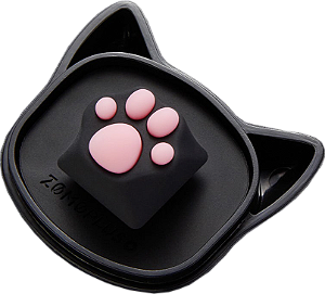 Keycap Zomoplus - Kitty Paw Black Pink - 1 Unidade, Perfil OEM, Projetado para a tecla com altura R4, Coxins em silicone
